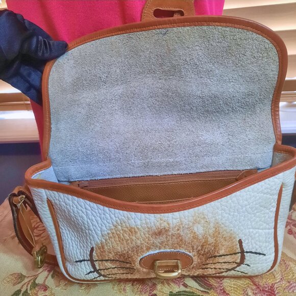 Vintage Dooney & Bourke Equestrian Hand Painted Siamese Cat Crossbody Bag - Picture 5 of 16